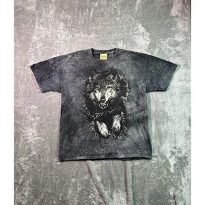 Vintage The Mountain Shirt Men's XL Wolf Graphic Tie Dye All over Nature y2k